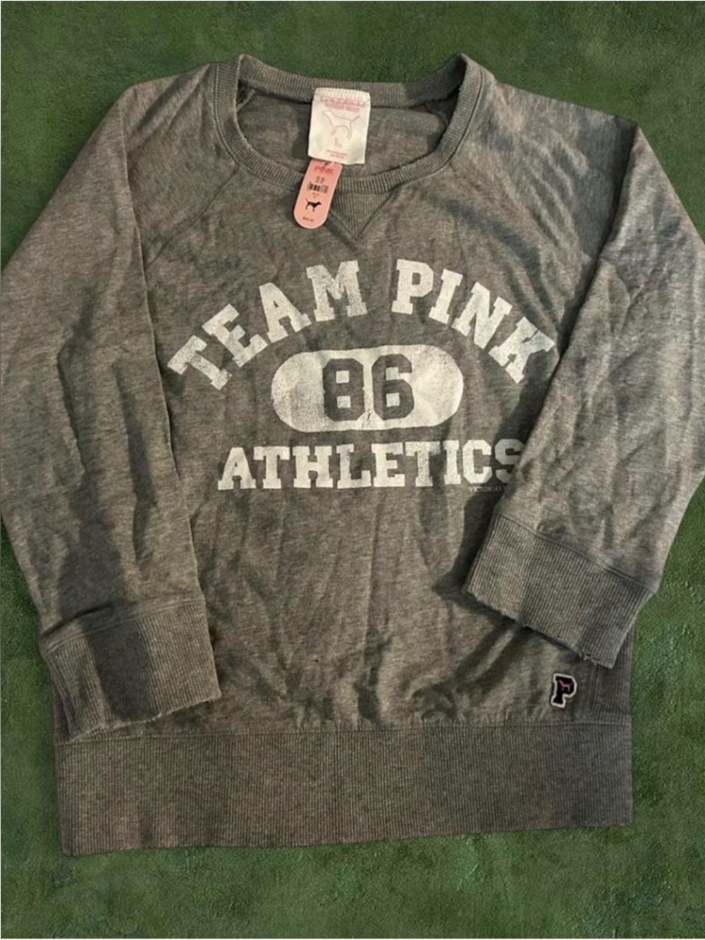 Vintage PINK Victoria's Secret Gray Sweatshirt with Pink Tag